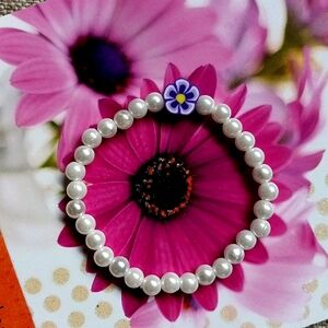 2-in-1 purple mixed clay bead bracelet